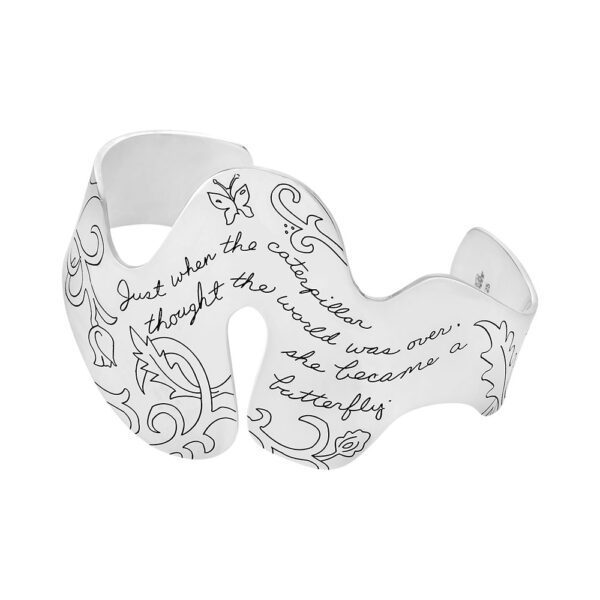 Butterfly Bracelet She Became a Butterfly Quote on Sterling Silver
