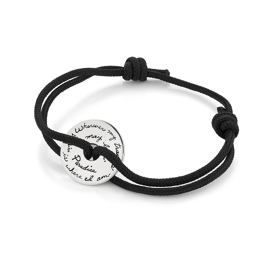 Travel Bracelet Paradise if Where I Am Engraved on Sterling Silver with  Adjustable Cord - BB Becker